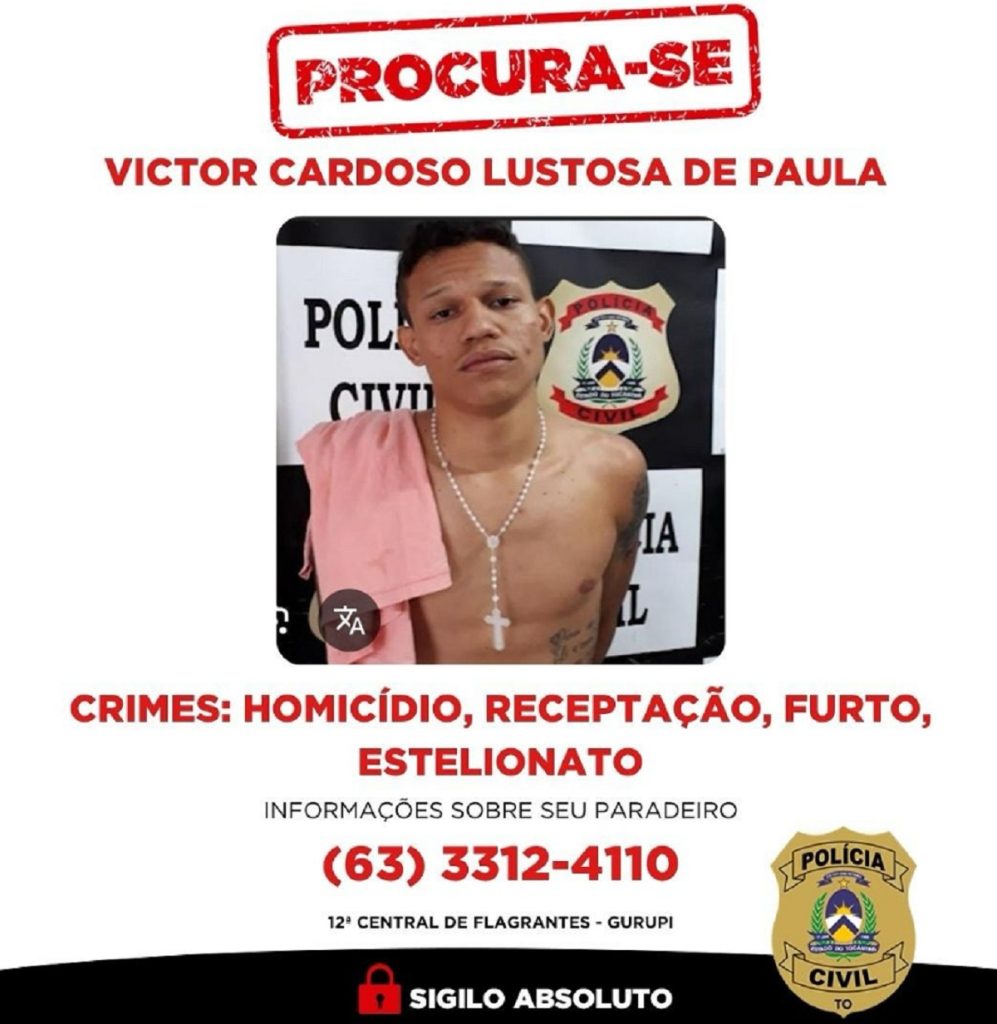 Detento condenado por homicídio foge enquanto era levado para hospital no sul Tocantins