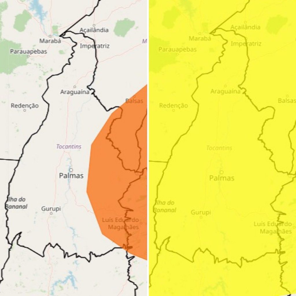 Alertas cobrem todo Tocantins com previsão de chuvas intensas para o fim de semana; confira