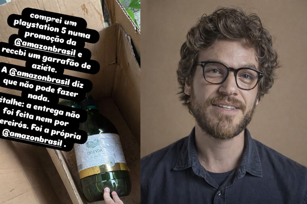 Emílio Dantas diz que recebeu pote de azeite em vez de Playstation comprado na Amazon